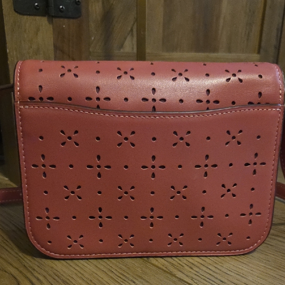 Coach Laser Cut Leather Mini Bryn Rose Crossbody Bag - Picture 4 of 9